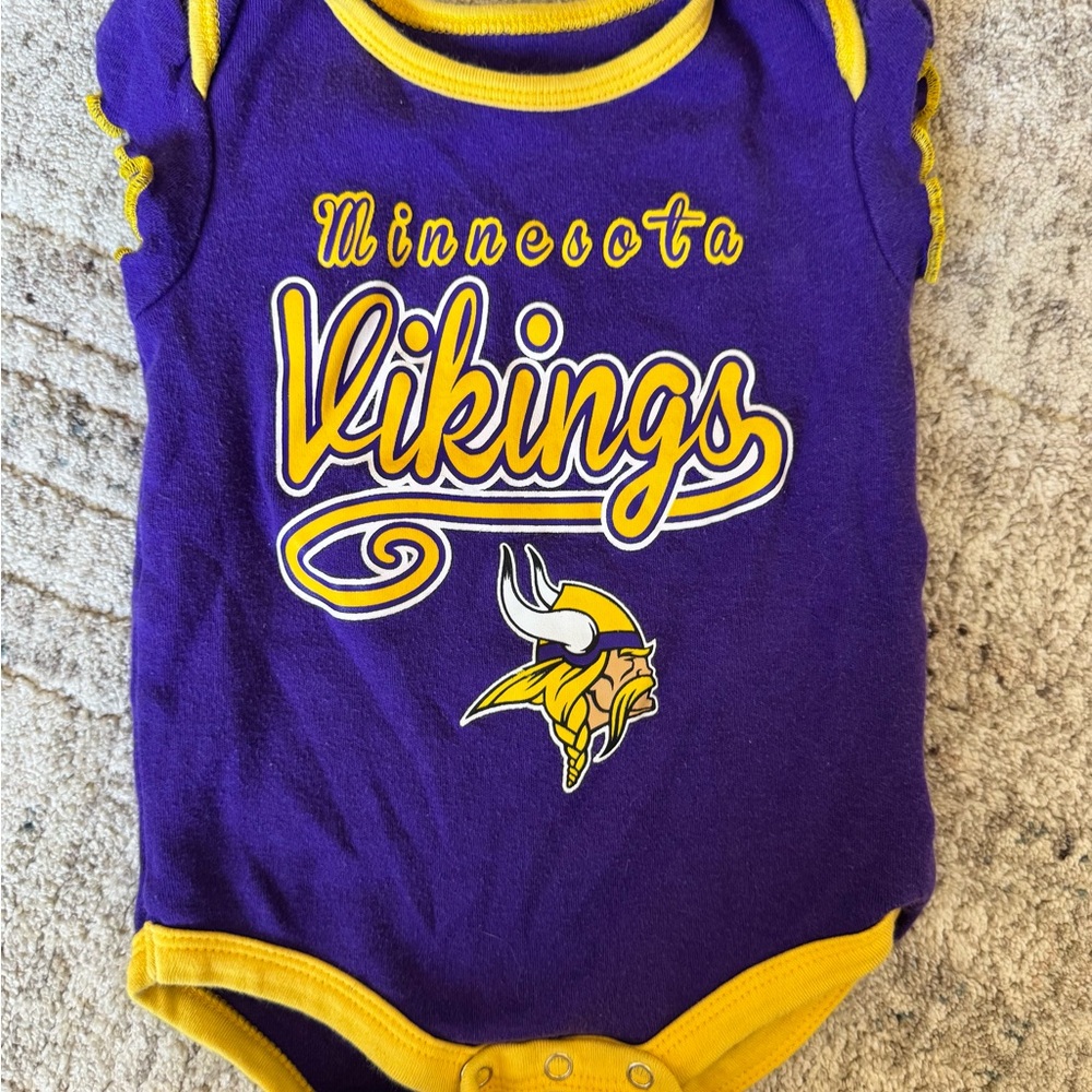 Minnesota Vikings Purple & Gold Baby One-Piece NFL MN Football Onesie